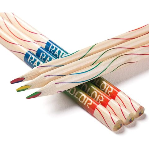 ThEast 4-in-1 Rainbow Pencils, 10 Pack, Natural Wood