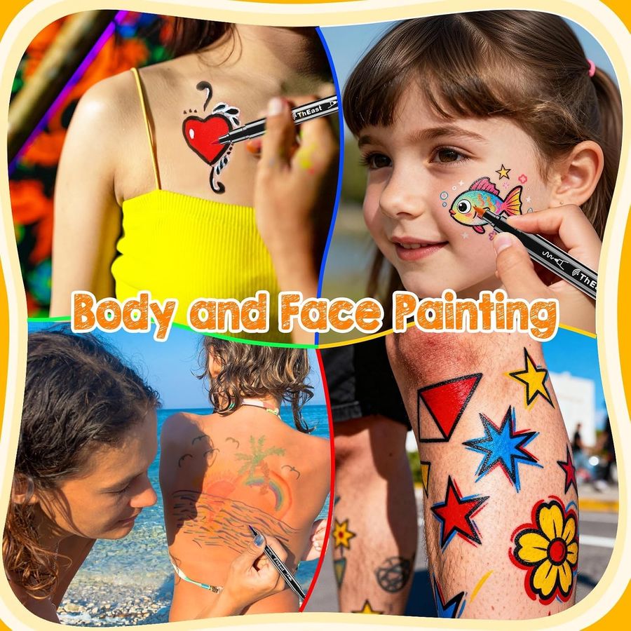 ThEast Dual-Tip Face Painting Markers, 15 Colors — view 4