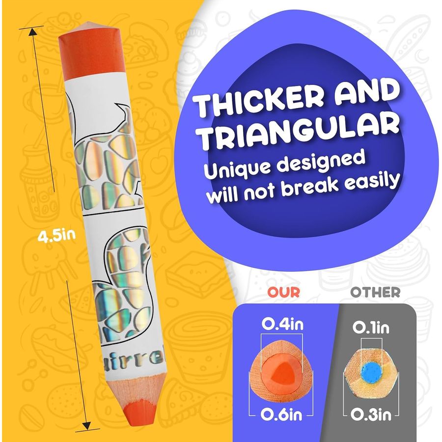 ThEast Jumbo Triangular Toddler Colored Pencils, 8 Colors — view 4