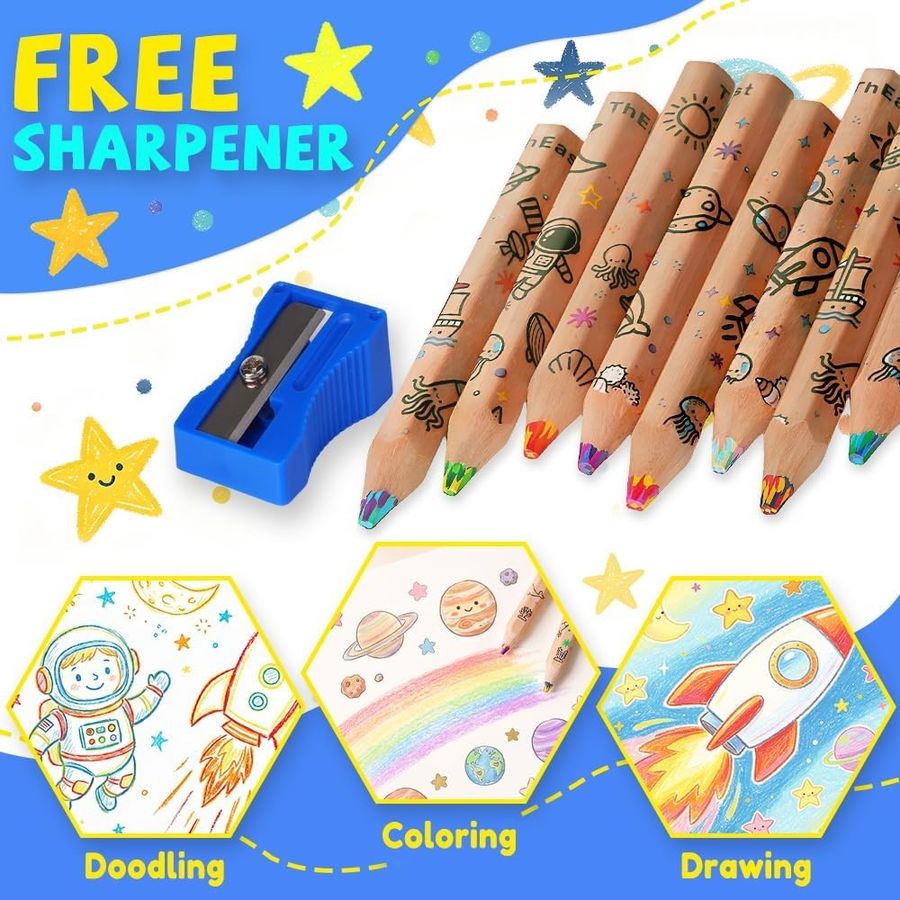 ThEast Toddler Rainbow-Core Colored Pencils, 24 Count (2 Boxes) — view 4